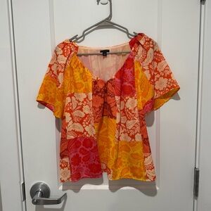 Ann Taylor Peach and Orange Shirt